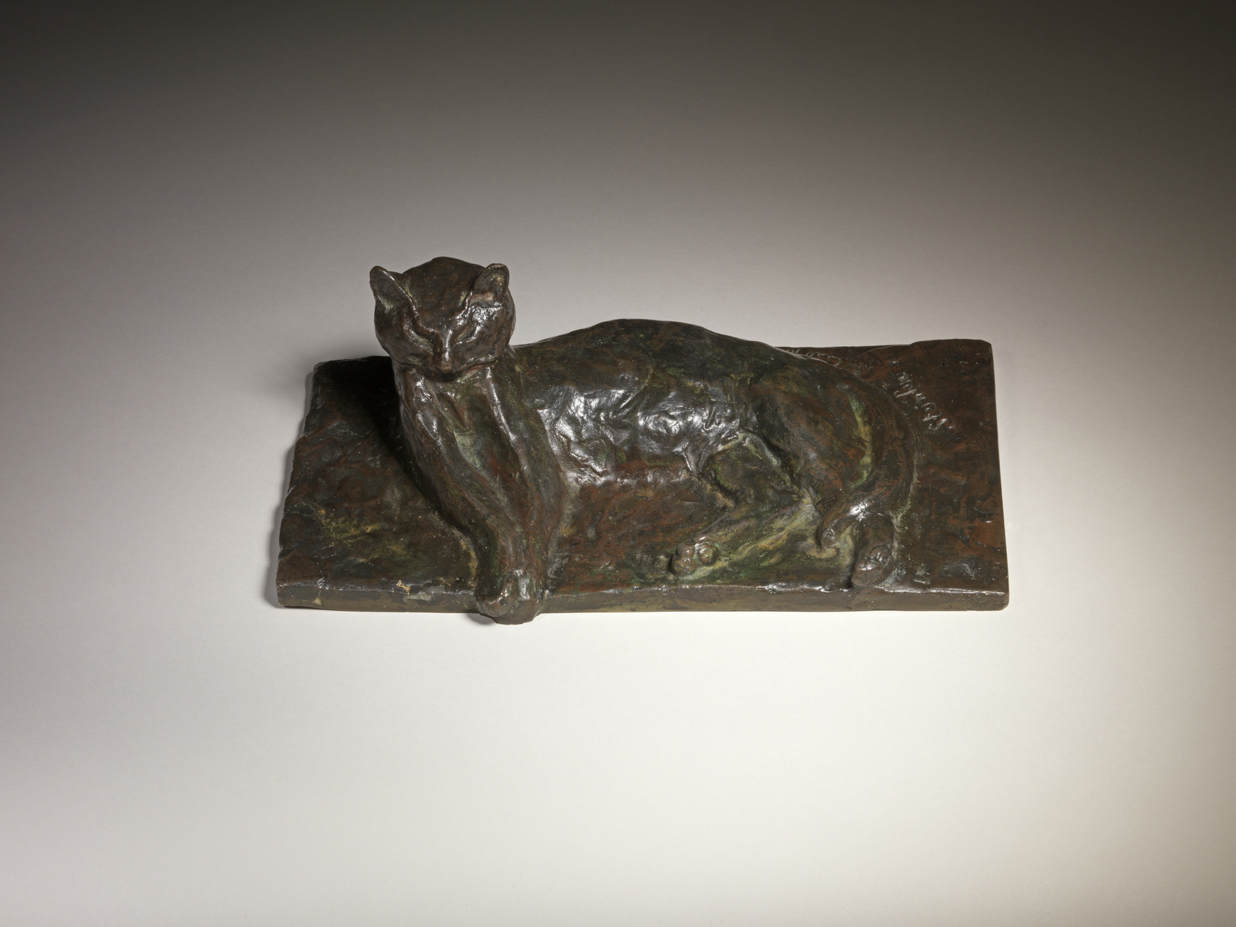 Reclining Cat with Head up Left, c. 1900