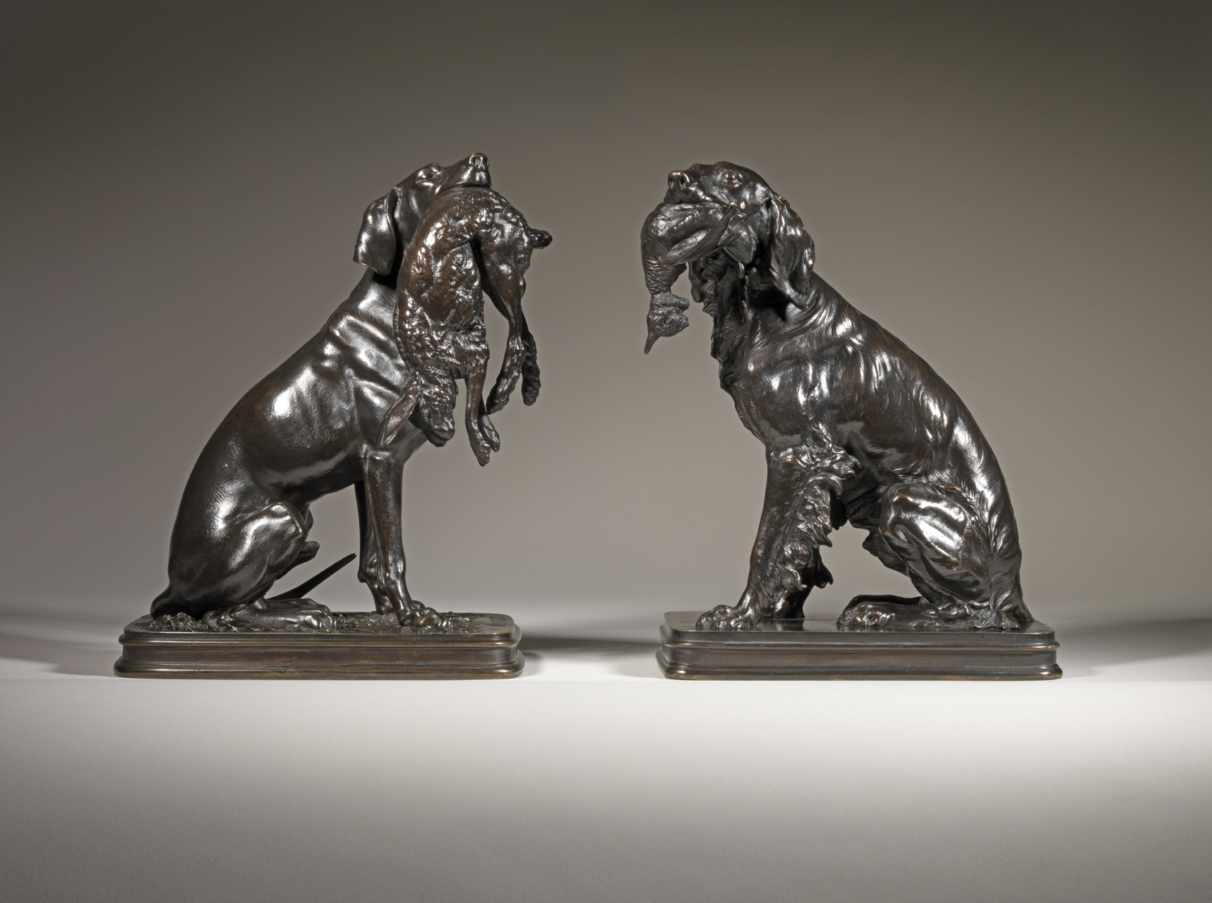 Pointer and Setter with Game, Cabinet version, c. 1860