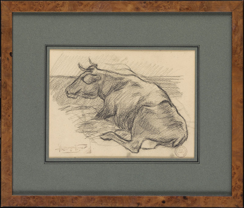 Reclining Cow, Drawing, c. 1900