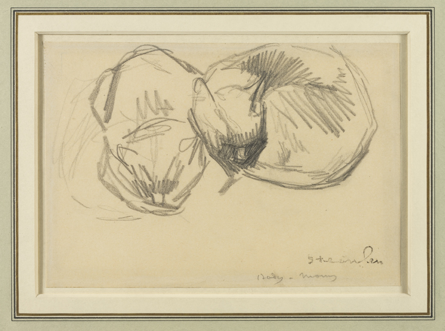 Two cats sleeping, Rody and Mody, Drawing, c. 1900