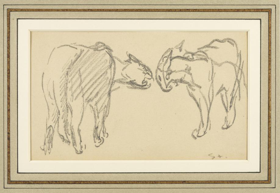 Two Cats playing, Drawing, c. 1900