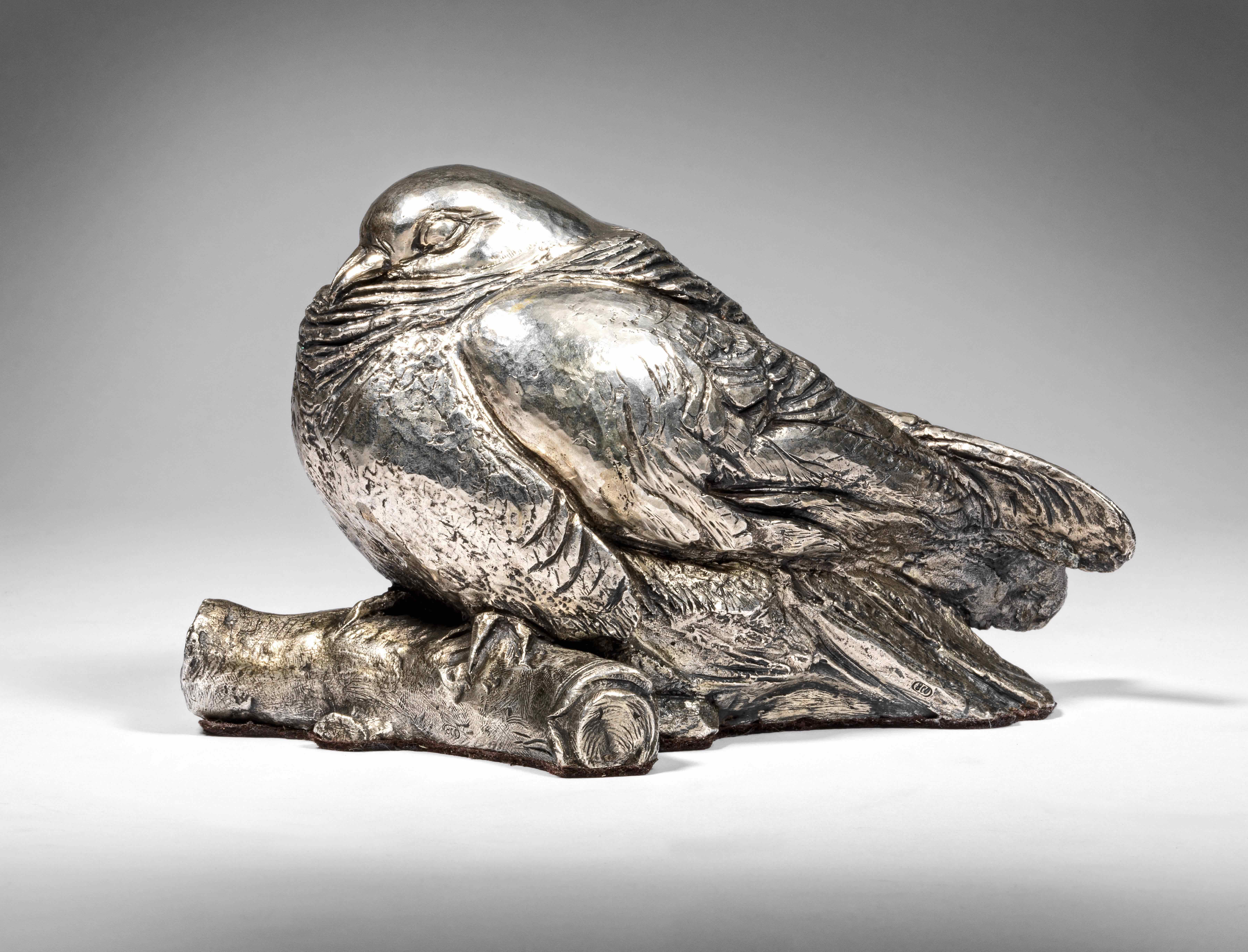 Pigeon Sleeping, silver, c. 1940