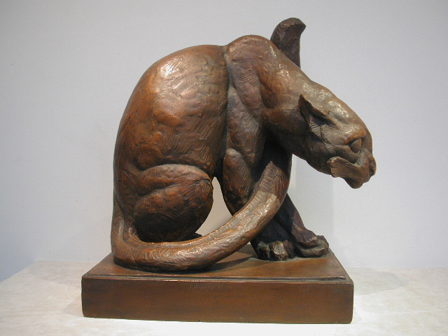 Large Seated Leopard,  Plaster, c. 1920